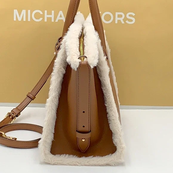 MICHAEL KORS AVRIL LARGE TOP ZIP SATCHEL LUGGAGE MULTI COLOR WITH FLUFFY - Picture 7 of 16